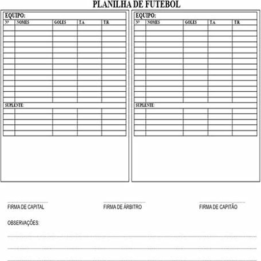 Planilha de Futebol